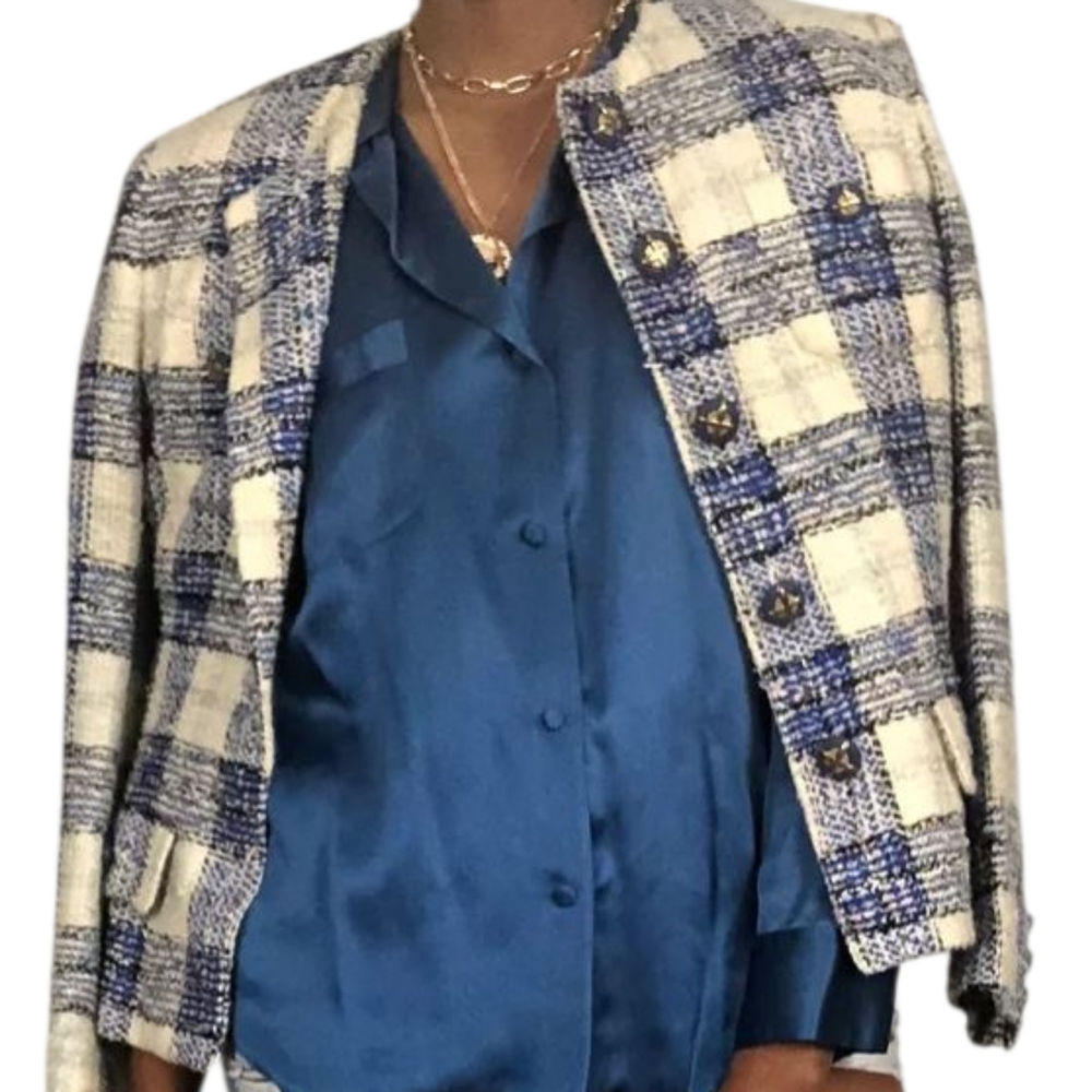 Herbert Grossman vintage tweed blazer - 14.     G93